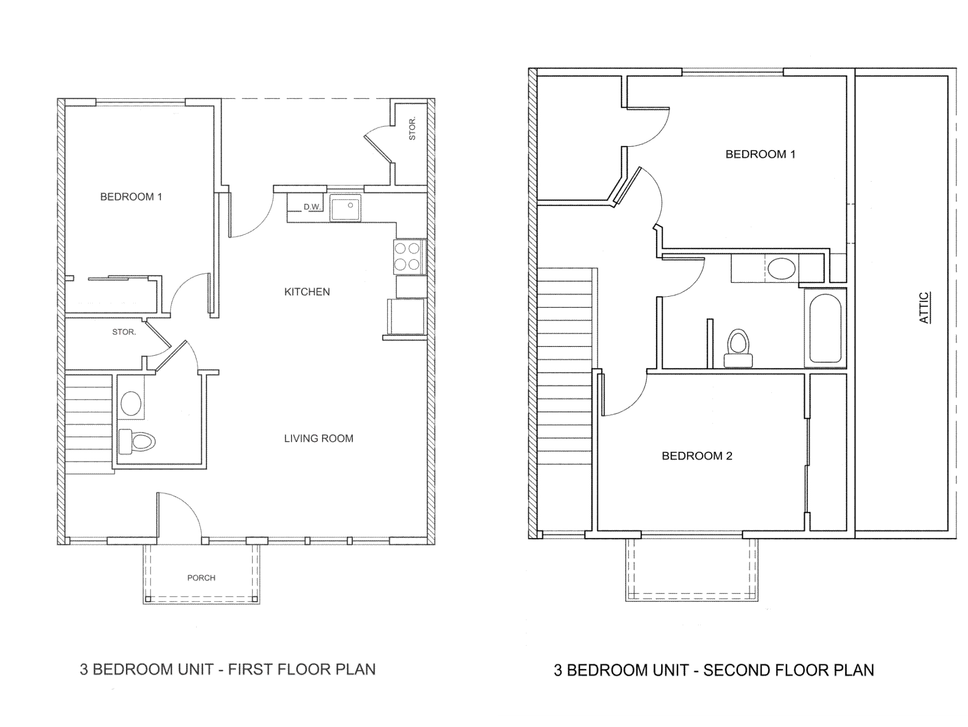 Floor plan for 3 beds, 1.5 baths, 1306 sqft